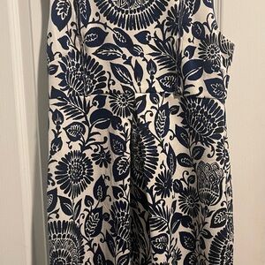 Floral Sleeveless Dress in Blue and White Nursing dress with zippers